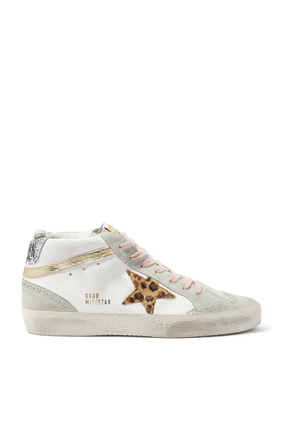 Mid-Star Sneakers with Leopard-Print Star